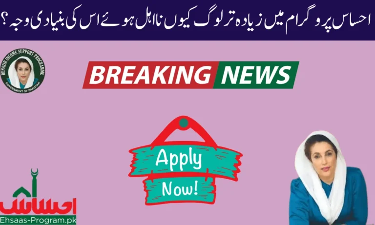 احساس پروگرام میں ایک نئی اپڈیٹ ہے جس کے مطابق آپ کو کس بنیاد پر اہل یا نااہل قرار دیا جائے گا احساس پروگرام غریب اور مستحق لوگوں کو مالی امداد فراہم کرنے کے لیے ڈیزائن کیا گیا ہے۔