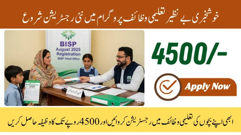 Benazir Taleemi Wazaif Registration August 2025 Step by Step Guide