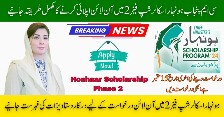 CM Punjab Honhaar Scholarship Phase 2 Online Apply