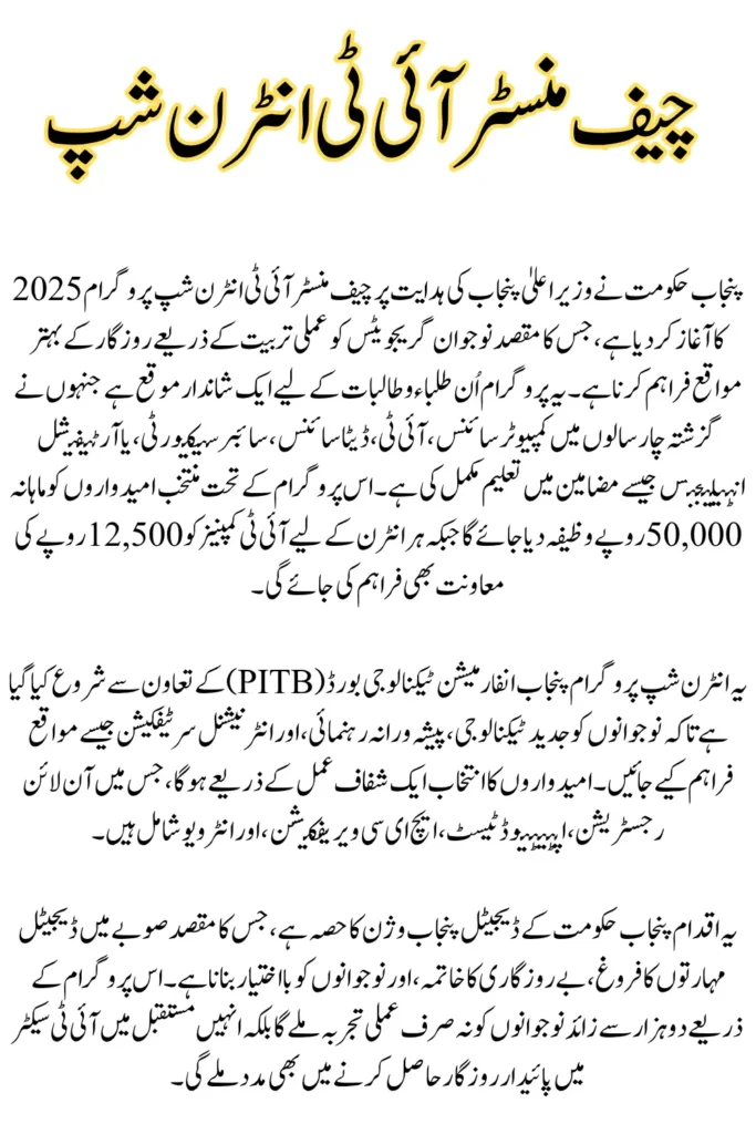 Punjab Government Launched Chief Minister IT Internship Program Offering 50,000 Per Month Stipend