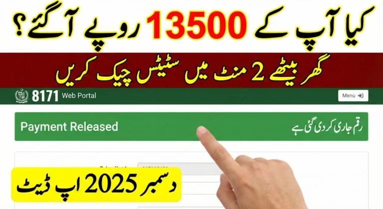 BISP 8171 Web Portal December 2025 - Check 13,500 Payment Status Online