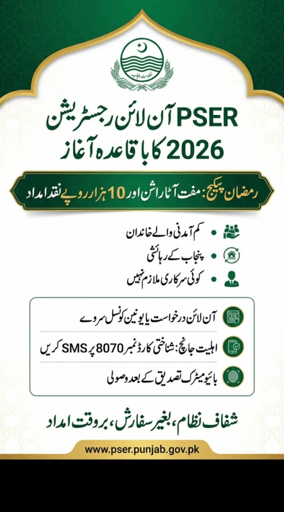 PSER Online Registration 2026 Started For Ramzan Rashan Program Apply Now